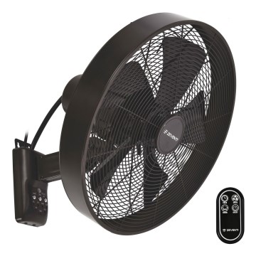 Ventilator de perete ZEVENTI FREEZE negru/maro + telecomandă