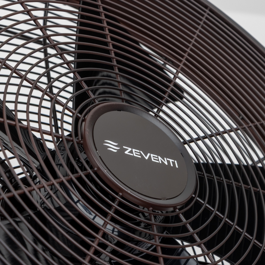 Ventilator de perete ZEVENTI FREEZE negru/maro + telecomandă