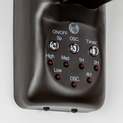 Ventilator de perete ZEVENTI FREEZE negru/maro + telecomandă