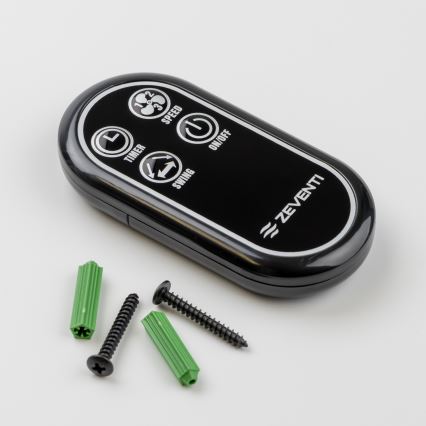 Ventilator de perete ZEVENTI FREEZE negru/maro + telecomandă