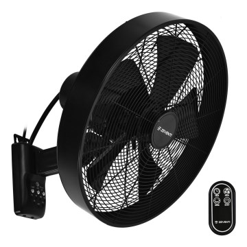 Ventilator de perete ZEVENTI FREEZE negru + telecomandă