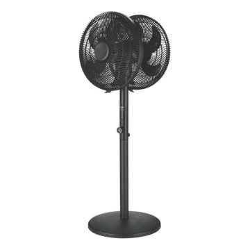Ventilator de podea 120W/230V, 2x Ø 40 cm, negru, cu telecomandă