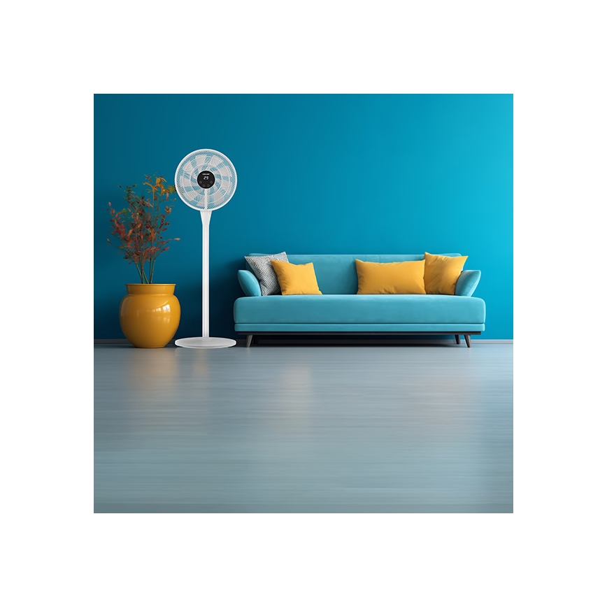 Ventilator de podea 25W/230V 130 cm alb + telecomandă