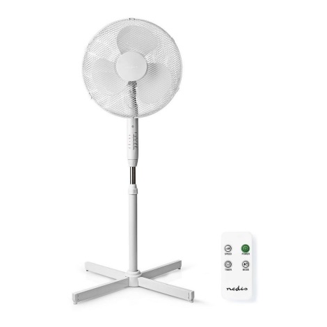 Ventilator de podea cu 40W/230V alb + telecomandă