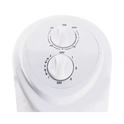 Ventilator de podea cu temporizator 45W/230V alb