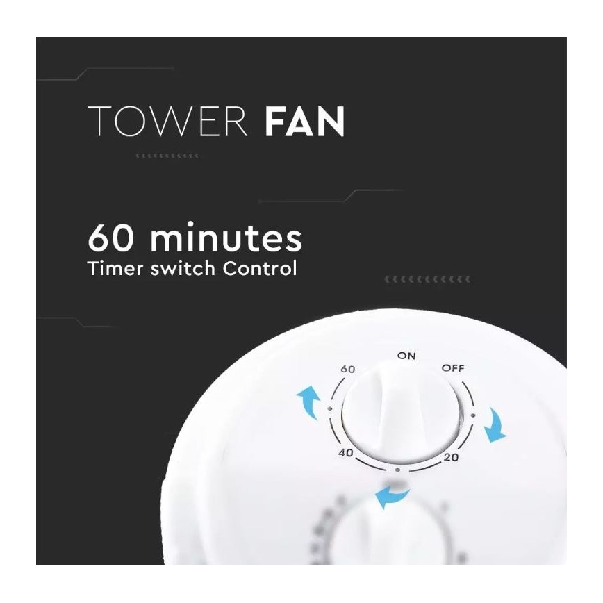 Ventilator de podea cu temporizator 45W/230V alb