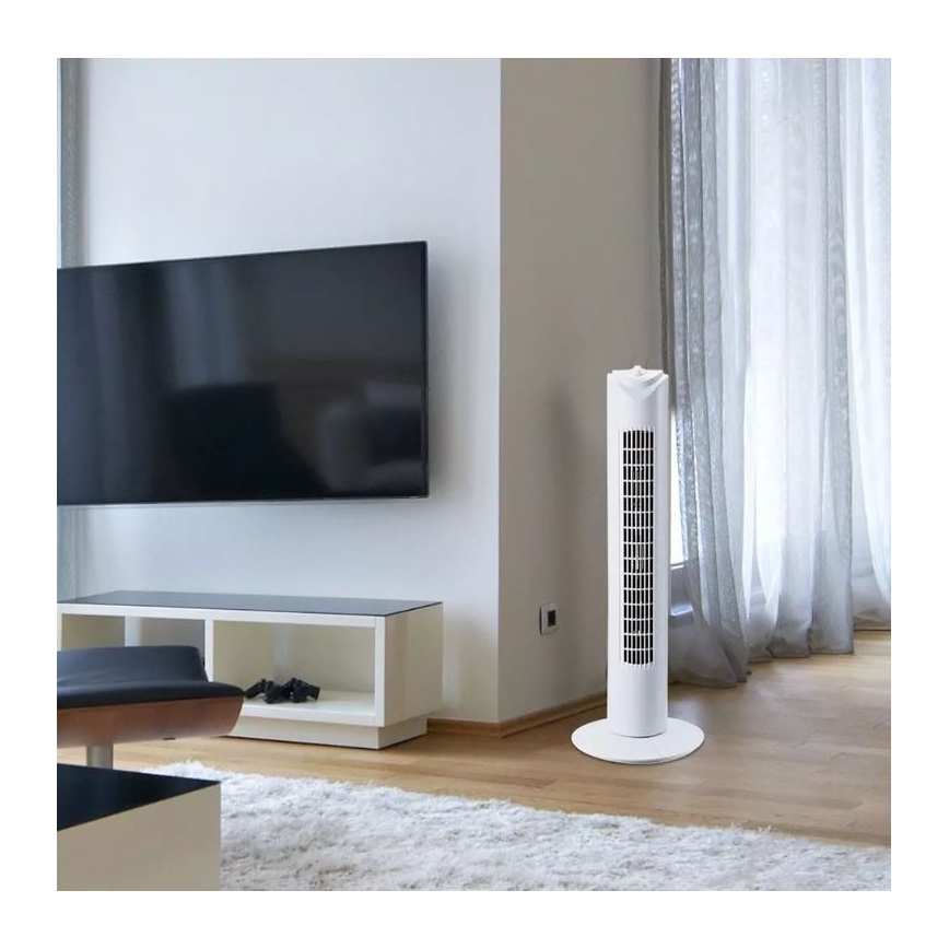 Ventilator de podea cu temporizator 45W/230V alb