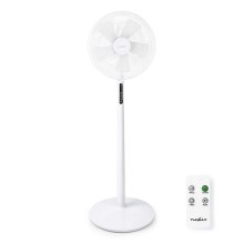 Ventilator de podea cu termometru și afișaj LED 45W/230V alb + telecomandă