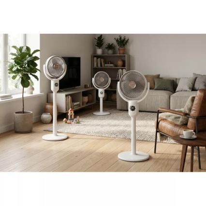 Ventilator de podea reîncărcabil cu iluminare LED, LED/4,8W/5V USB, 7200 mAh, alb + telecomandă