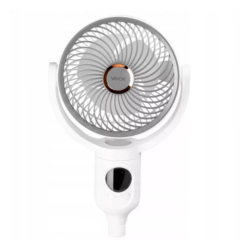 Ventilator de podea reîncărcabil cu iluminare LED, LED/4,8W/5V USB, 7200 mAh, alb + telecomandă