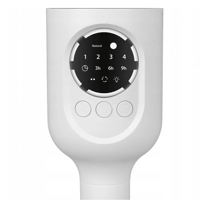 Ventilator de podea reîncărcabil cu iluminare LED, LED/4,8W/5V USB, 7200 mAh, alb + telecomandă