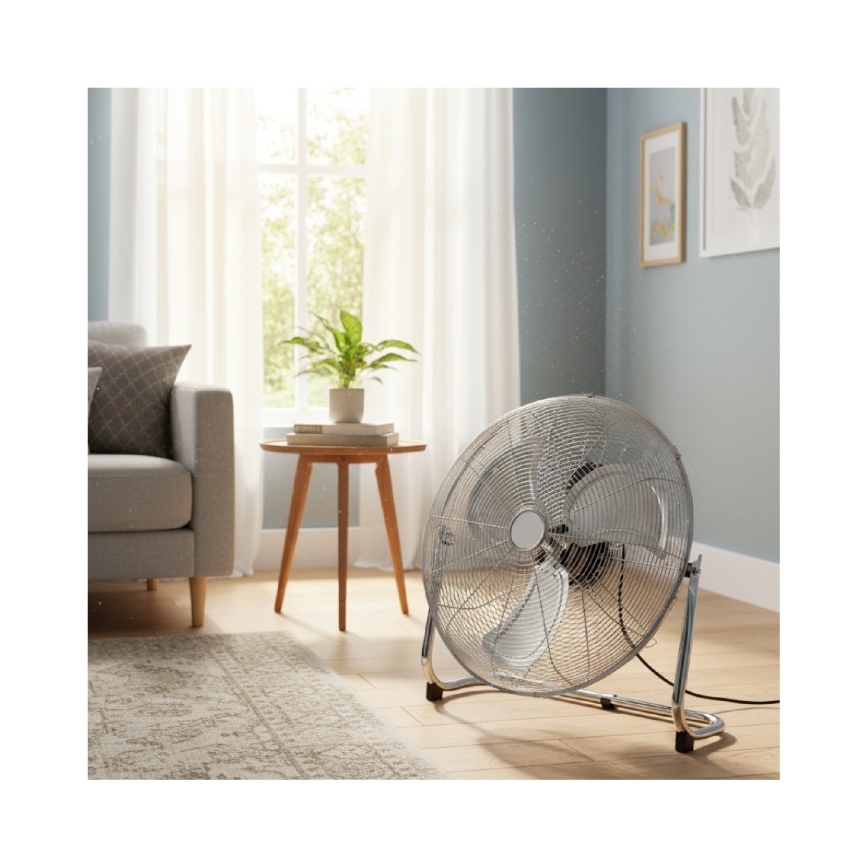 Ventilator de podea VIENTO 200W/230V, crom lucios