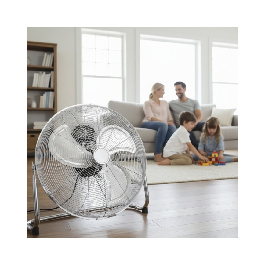 Ventilator de podea VIENTO 200W/230V, crom lucios