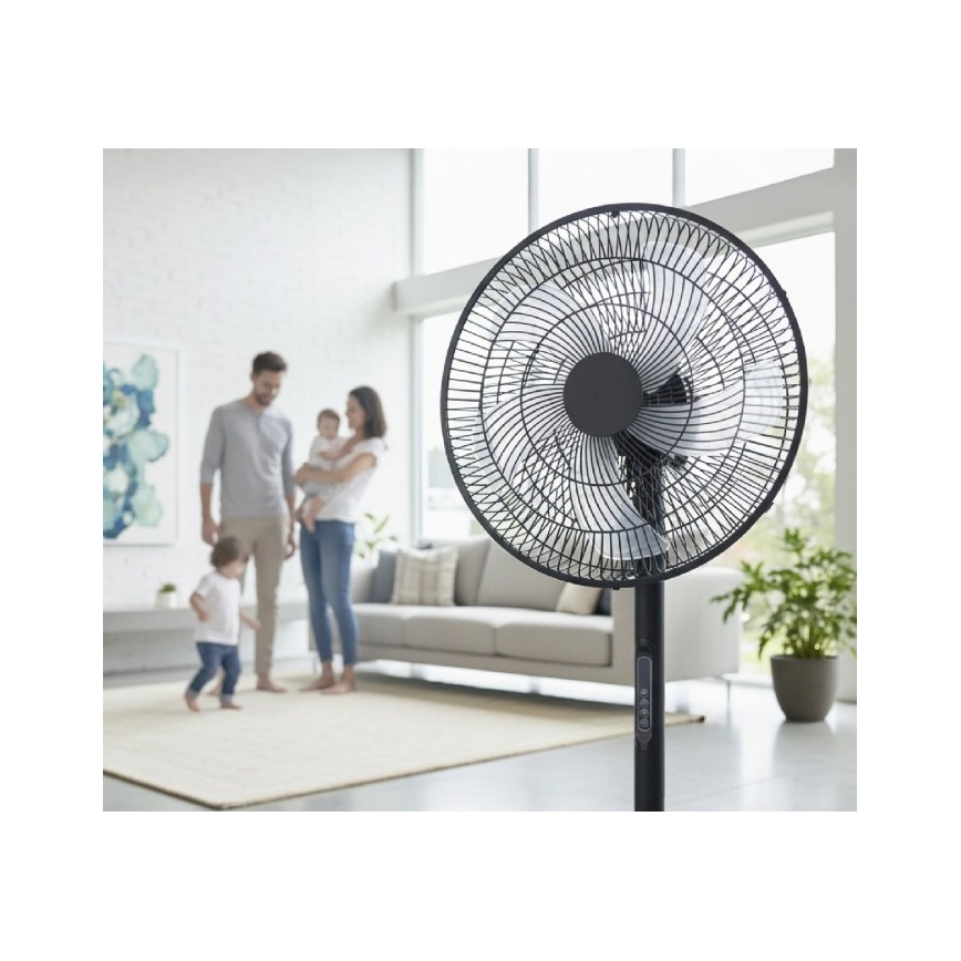 Ventilator de podea VIENTO-R 40W/230V negru + telecomandă