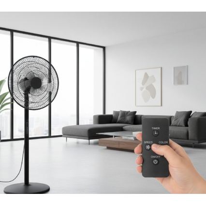 Ventilator de podea VIENTO-R 40W/230V negru + telecomandă