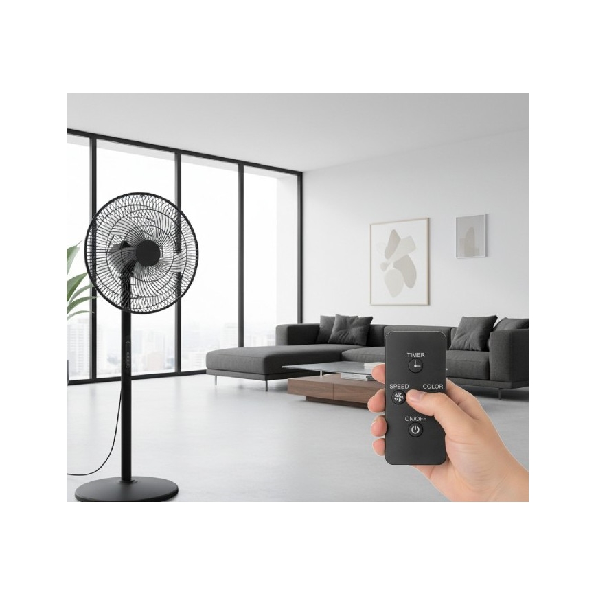 Ventilator de podea VIENTO-R 40W/230V negru + telecomandă
