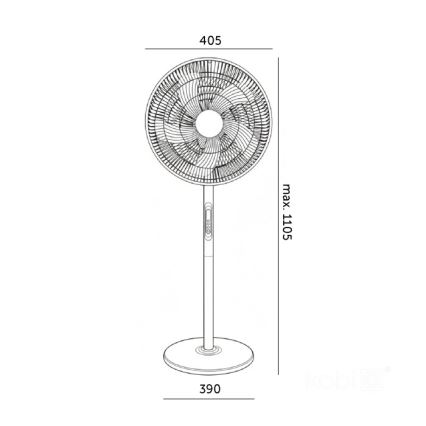 Ventilator de podea VIENTO-R 40W/230V negru + telecomandă