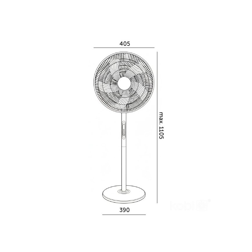 Ventilator de podea VIENTO-R 40W/230V negru + telecomandă