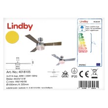 Ventilator de tavan ALVIN 2xE14/40W/230V Lindby + telecomandă
