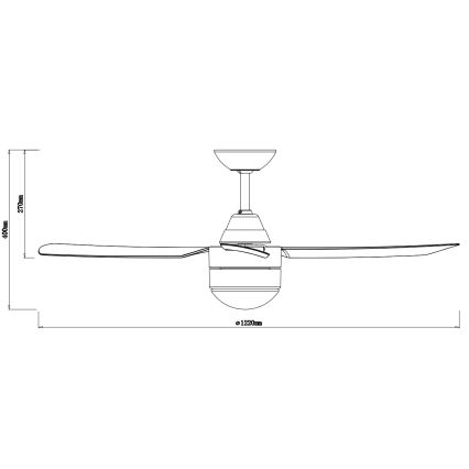 Ventilator de tavan BAYSIDE 531018 MEGARA 2xE14/15W/230V negru + telecomandă
