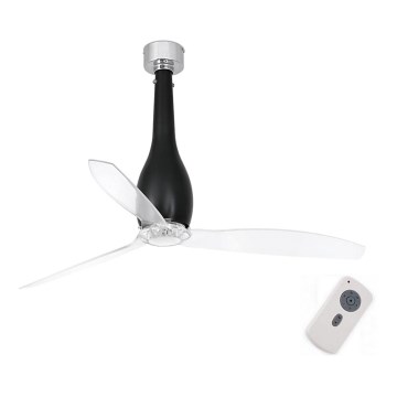 Ventilator de tavan FARO 32003 ETERFAN negru/transparent d. 128 cm + telecomandă