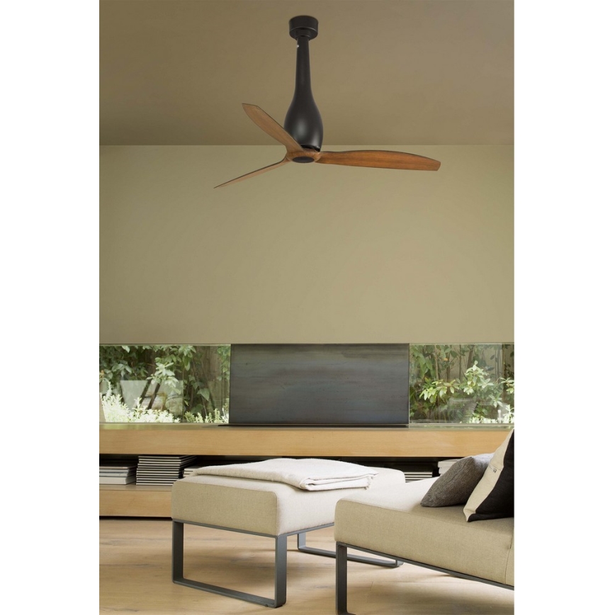 Ventilator de tavan FARO 32004 ETERFAN negru/maro d. 128 cm + telecomandă
