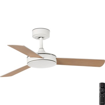 Ventilator de tavan FARO 33603DC MINI MALLORCA S maro/alb d. 106 cm + telecomandă