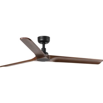 Ventilator de tavan FARO 33809WT HEYWOOD L lemn/negru d. 132 cm Wi-Fi Tuya + telecomandă