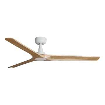 Ventilator de tavan FARO 33810WT HEYWOOD L lemn/alb d. 132 cm Wi-Fi Tuya + remote control