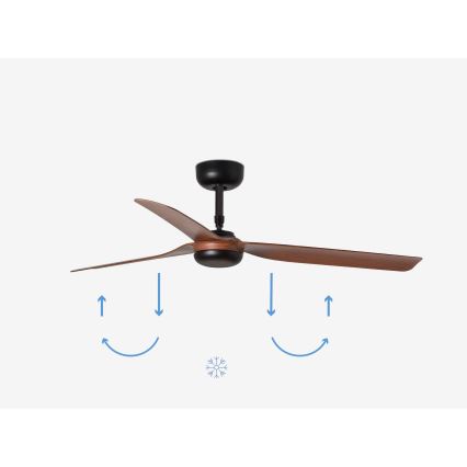 Ventilator de tavan FARO 33817 PUNT maro/negru d. 130 cm + telecomandă