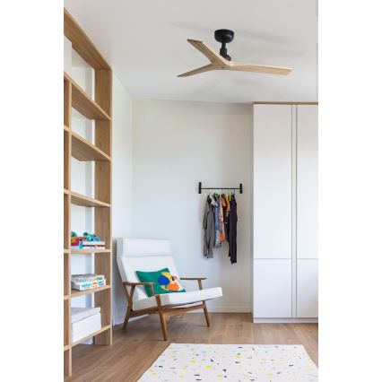 Ventilator de tavan FARO 34284 KLIM S maro/negru d. 92,5 cm + telecomandă