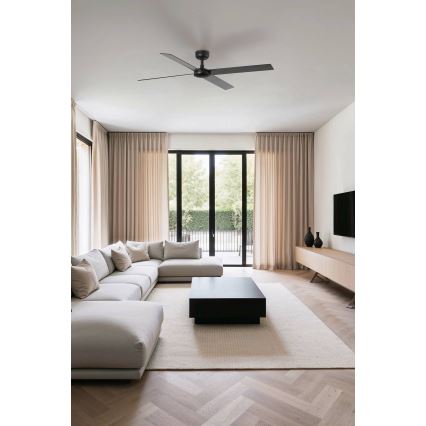 Ventilator de tavan FARO 34356 RUDDER L maro/negru d. 132 cm + telecomandă