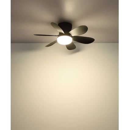 Globo - Ventilator de tavan cu LED dimabil, 5W/230V, 2700-6500K, negru, cu telecomandă