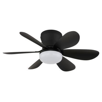 Globo - Ventilator de tavan cu LED dimabil, 5W/230V, 2700-6500K, negru, cu telecomandă