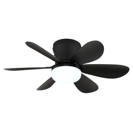 Globo - Ventilator de tavan cu LED dimabil, 5W/230V, 2700-6500K, negru, cu telecomandă