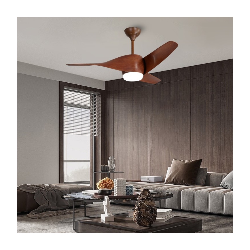 Immax NEO 07286L - Ventilator de tavan LED WAVE LED/18W/230V Wi-Fi Tuya maro, diametru 132 cm + telecomandă