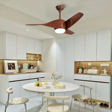 Immax NEO 07286L - Ventilator de tavan LED WAVE LED/18W/230V Wi-Fi Tuya maro, diametru 132 cm + telecomandă