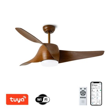 Immax NEO 07286L - Ventilator de tavan LED WAVE LED/18W/230V Wi-Fi Tuya maro, diametru 132 cm + telecomandă