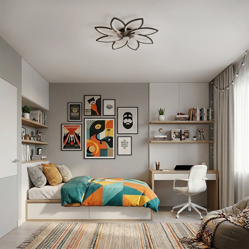 Brilagi - Ventilator de tavan LED dimerizabil LED/43W/230V 3000-6500K Ø 90 cm negru + telecomandă