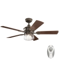 Ventilator de tavan LYNDON 3xE27/8W/230V IP23 Kichler + telecomandă