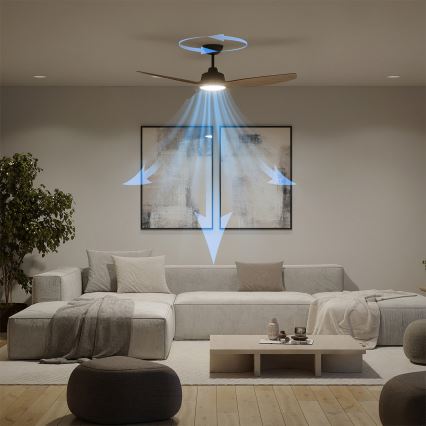 Philips - Ventilator de tavan cu LED reglabil OLAS LED/24W/230V Ø 132 cm negru/maro + telecomandă
