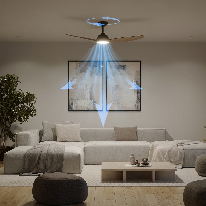 Philips - Ventilator de tavan cu LED reglabil OLAS LED/24W/230V Ø 132 cm negru/maro + telecomandă