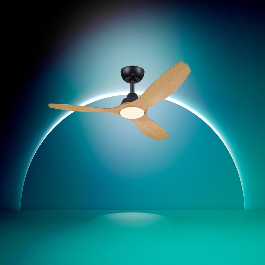 Philips - Ventilator de tavan cu LED reglabil OLAS LED/24W/230V Ø 132 cm negru/maro + telecomandă