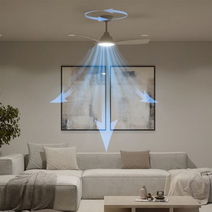 Philips - Ventilator de tavan LED dimabil OLAS, 24W/230V, Ø 106 cm, alb + telecomandă