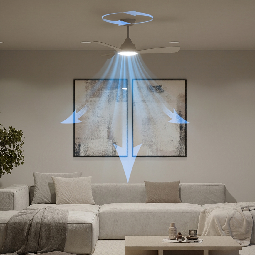 Philips - Ventilator de tavan LED dimabil OLAS, 24W/230V, Ø 106 cm, alb + telecomandă