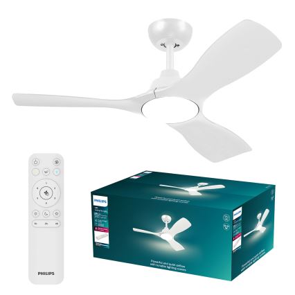 Philips - Ventilator de tavan LED dimabil OLAS, 24W/230V, Ø 106 cm, alb + telecomandă