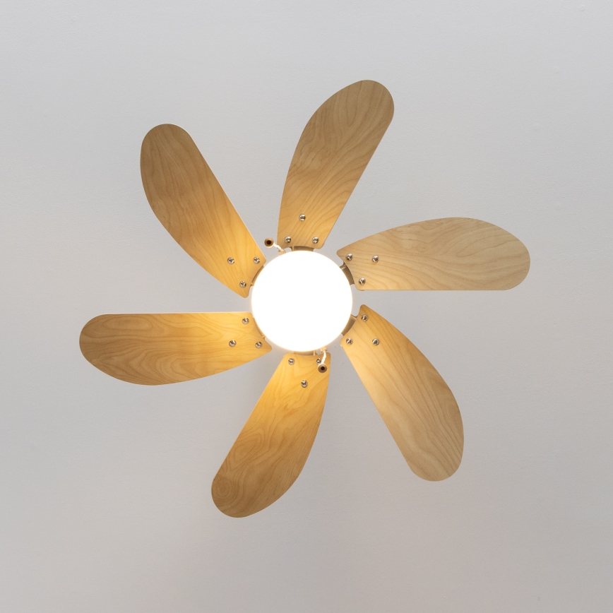 Ventilator de tavan ZEVENTI FAMARA 1xE14/60W/230V bej