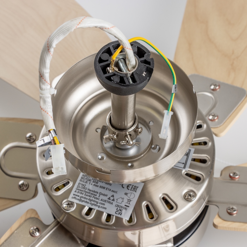 Ventilator de tavan ZEVENTI FAMARA 1xE14/60W/230V bej