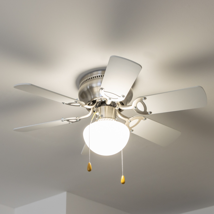 Ventilator de tavan ZEVENTI GALDANA 1xE27/60W/230V gri/alb