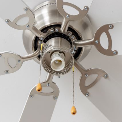 Ventilator de tavan ZEVENTI GALDANA 1xE27/60W/230V gri/alb